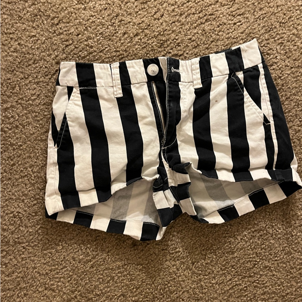 Good condition black and white stripped shorts